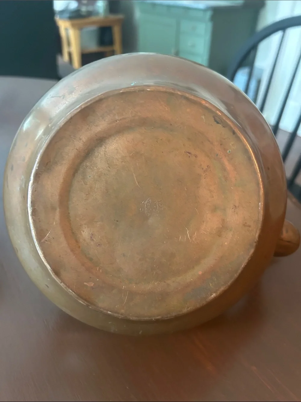 Vintage Copper Teapot with Wooden Handle - Copper Finish no lid